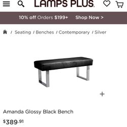 Glossy Black Bench 