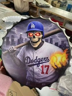 Dodgers skull bottle cap 14”