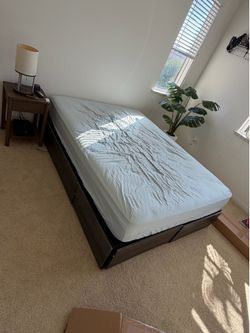Wooden bed with drawers storage queen