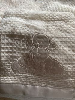 White baby blanket 