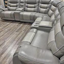 Seccional Reclinable Dos Tonos Nuevos
