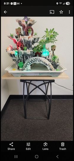 Chinese Water Fountain With A Crystal Ball With Lights