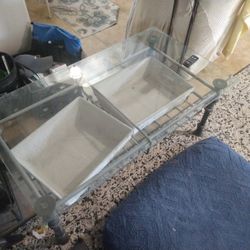 Glass And Iron Coffee Table