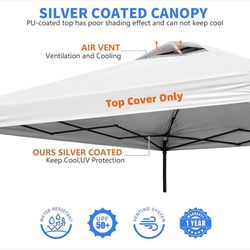 Heavy Duty Thick 10x10 Canopy Top Replacement Waterproof UV Resistant – Cubierta de Carpa 10x10 Reforzada Impermeable Resistente al Sol