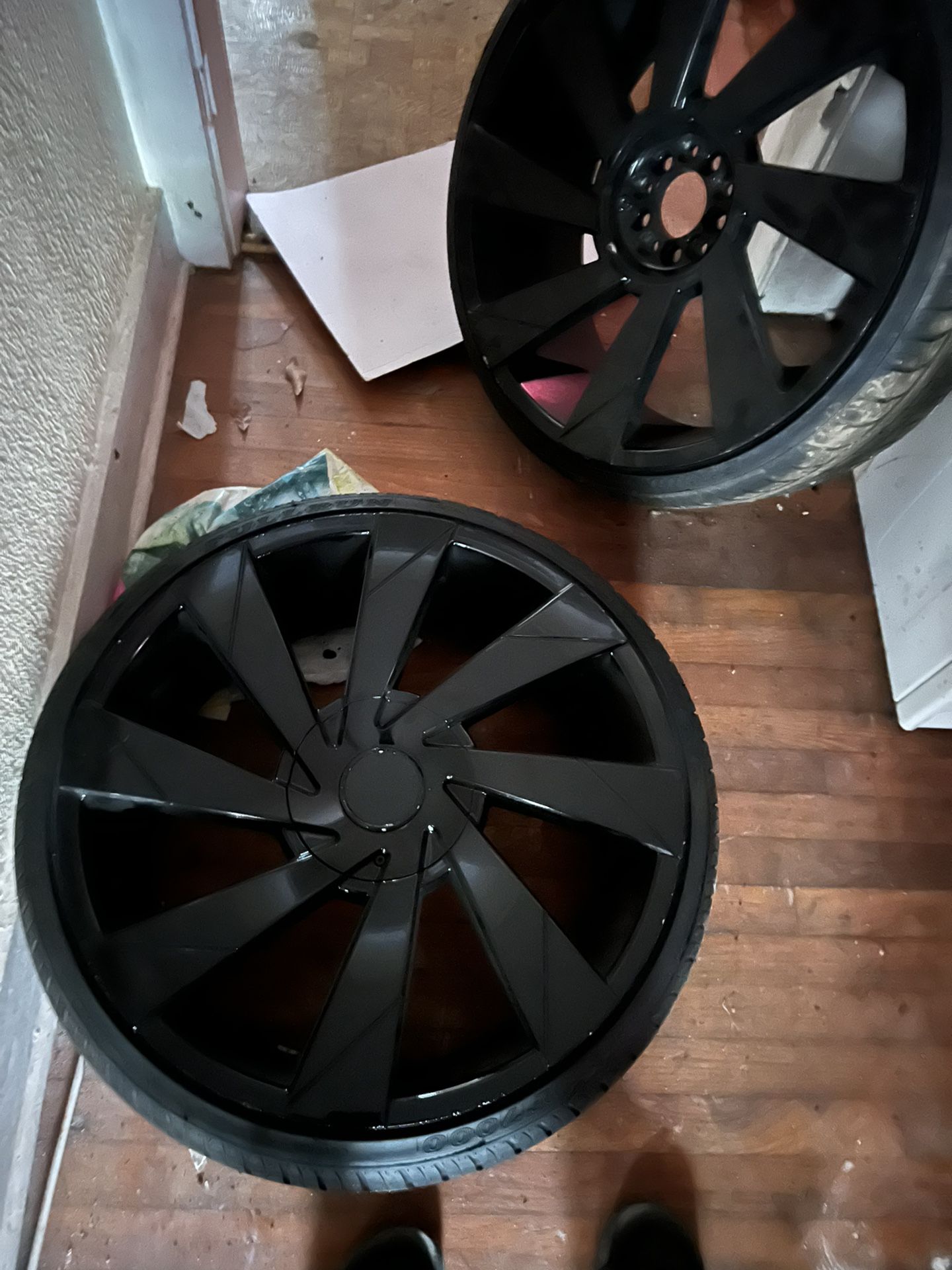 5 Lug Universal 22” Black Machine Rims