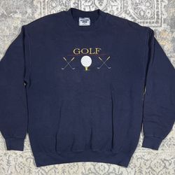 Heavyweight Lee Men's Navy Sweatshirt Golf 90s Crewneck Sweater Men's Size M  