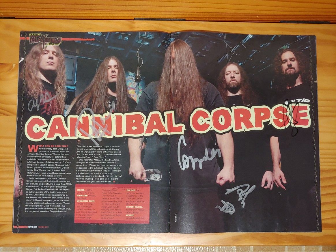 Signed Cannibal Corpse Program