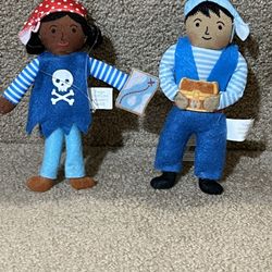 Wondershop fabric Christmas tree ornament plush Pirate set of 2