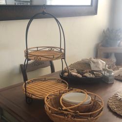 Princess House Wicker Servers