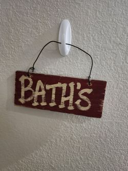 Rustic Wooden Bath Sign