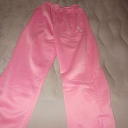 Oversized pink streetwear sweatpants, size L