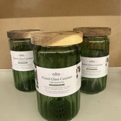 FLUTED GLASS CANISTER