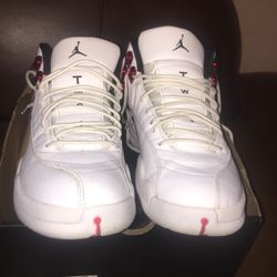 Jordan 12 White Red Size 9.5
