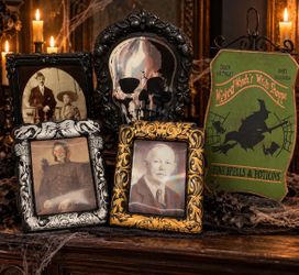 Creepy Halloween Decor – Changing-Face Frames & Witch Sign