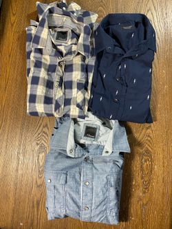 Lot Of 3 7 diamonds Button shirts Mens Large 22pit2pit Premium Plaid Pearl Snap