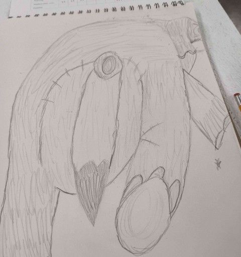 A Heffalump Chasing Piglet Drawing