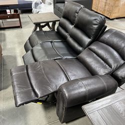 Closeout Deal! Power Motion Recliner Sofa, Recliner, Recliner Sofa With USB Charger, Faux Leather recliner , Black Recliner, Power Recliner Couch,Sofa