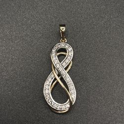 Infinity Symbol Pendant Brass Over Gold