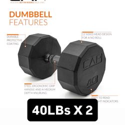 CAP Coated Dumbbell Weight Gym 40 lbs pair  