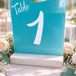 Faux Acrylic  Sea  Glass Table Numbers