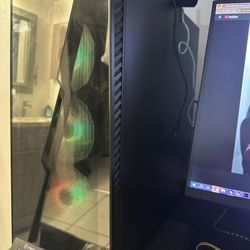 Gaming Pc Monitor Keyboard Mouse And Microphone 