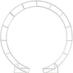 Metal Arch for Ceremony,6.5 Feet Double Round Backdrop Stand,Circle Balloon Arch Stand with Base for Wedding Birthday Party Baby Shower Decoration,Ind