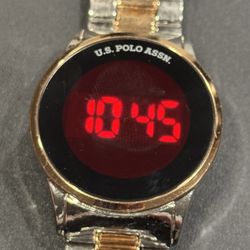 US Polo Assn Red Digital  Watch US2138BU New Battery Installed WORKS. No instructions on how to operate or set the watch