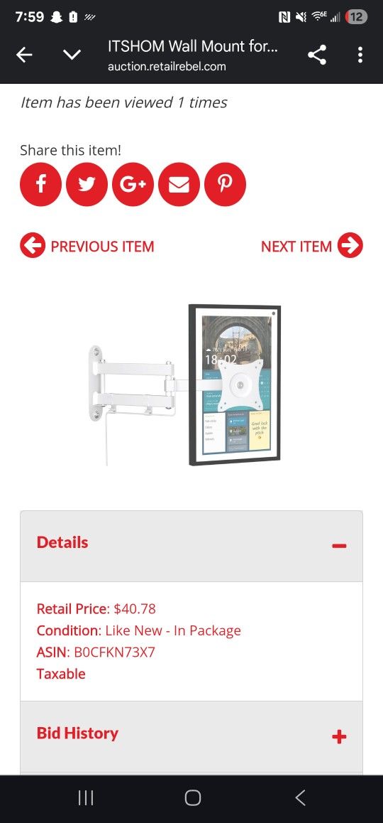 TV Mount, New In Box!