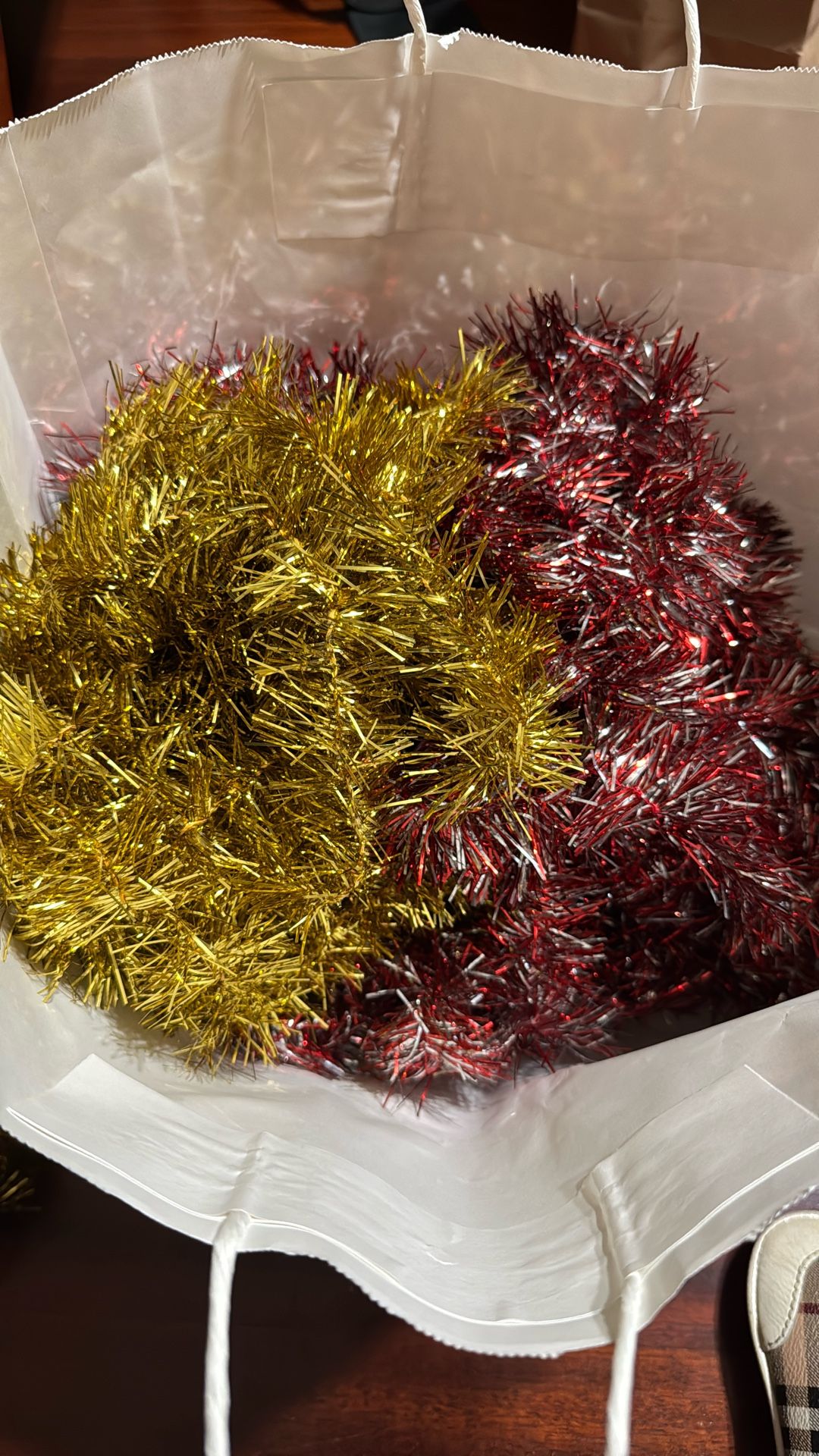 Gold And Red Tinsels Garlands