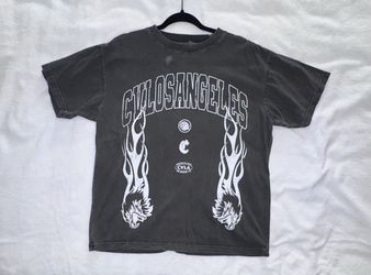 CVLA Los Angeles Eagle Flames Graphic T-Shirt Washed Black Medium NWOT