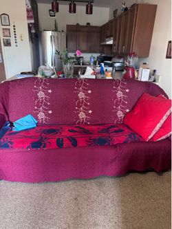 Sofa and two chairs with table