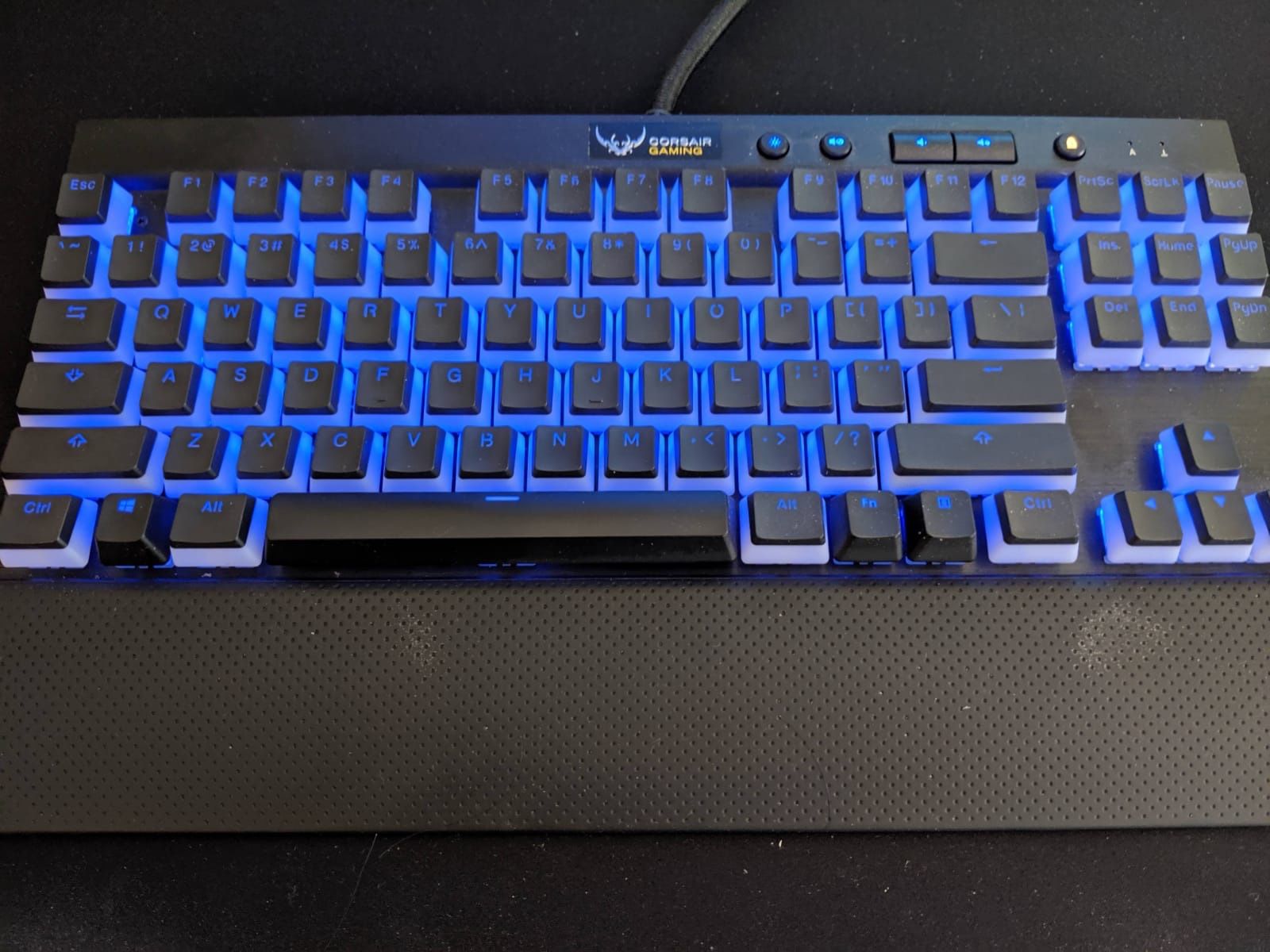 Corsair K65 RGB TKL keyboard with YMDK Pudding keycaps