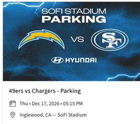 Chargers vs 49ers Parking