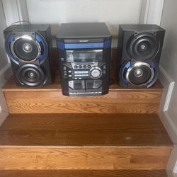 Stereo System With Cassette And Cd Player Stereo system with cassette and CD player