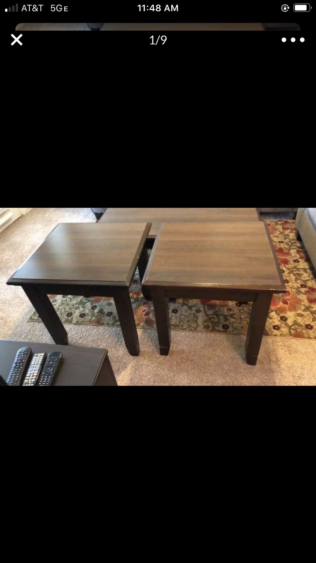 2 Dark brown end tables