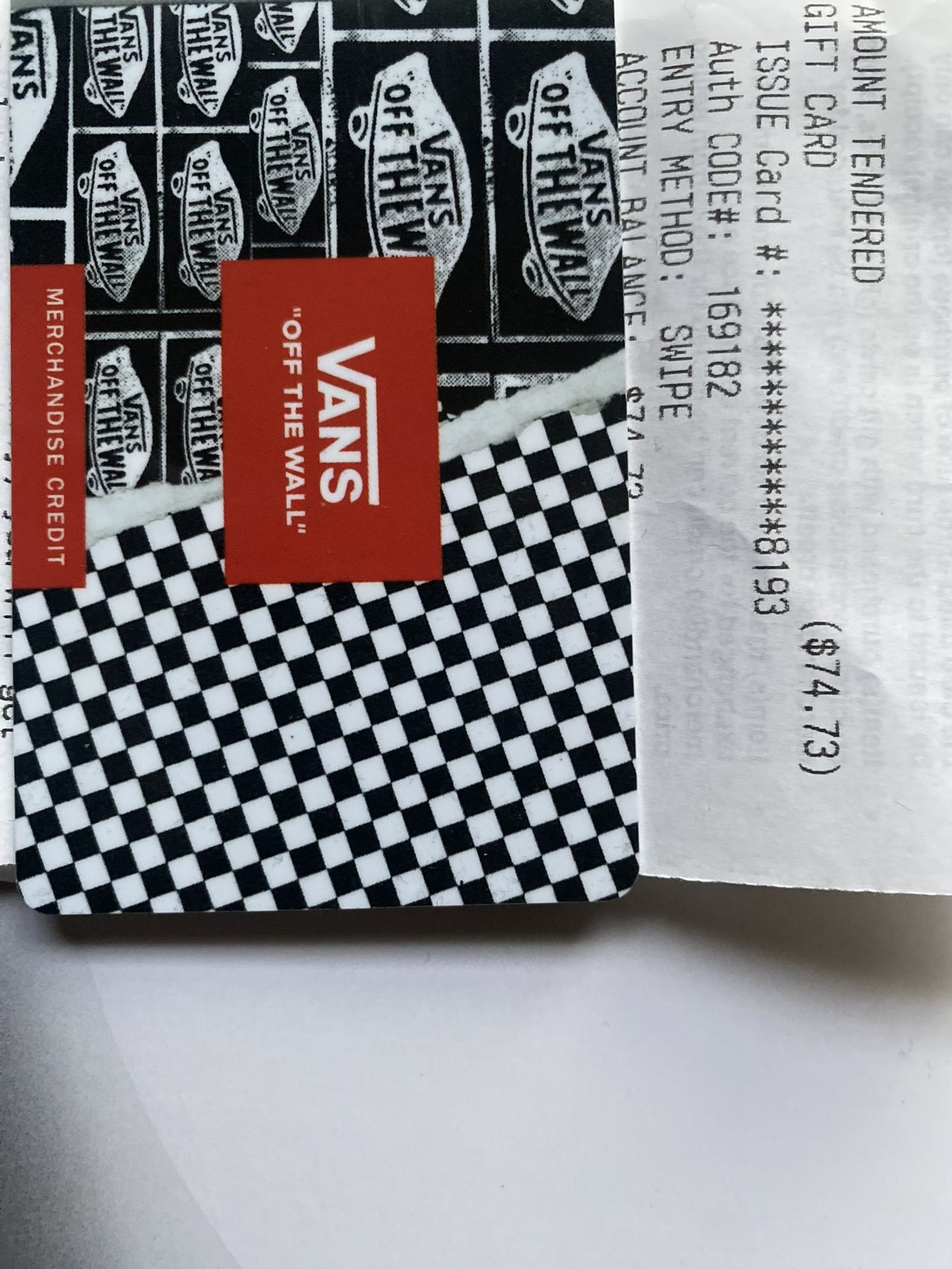 Vans Gift Card