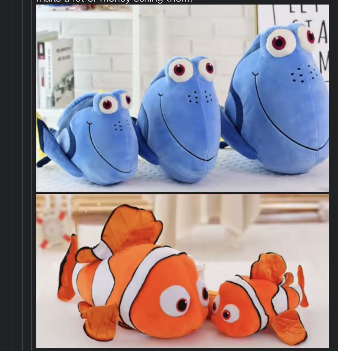 Disney finding Nemo and Dory Stuffed Animals