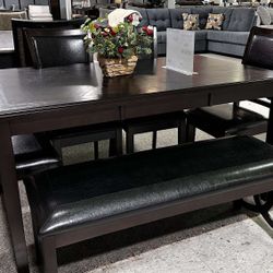 OM• $38 Initial • Brand New// Ebony Dining Set 6 Piece 
