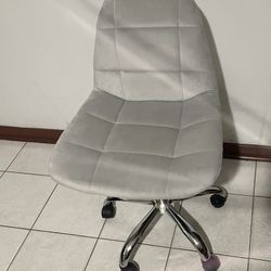 Grey Velvet Fabric Chair 