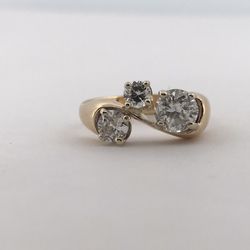 14k yellow gold 1.40ct diamond ring size 6.25