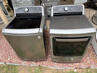 LG Washer and Dryer Set Graphite Steel / electric/ king size capacity 5.0&7.4 cuft / 45 days warranty /Delivery FEE