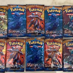 10 Pokemon Sun & Moon Booster Packs