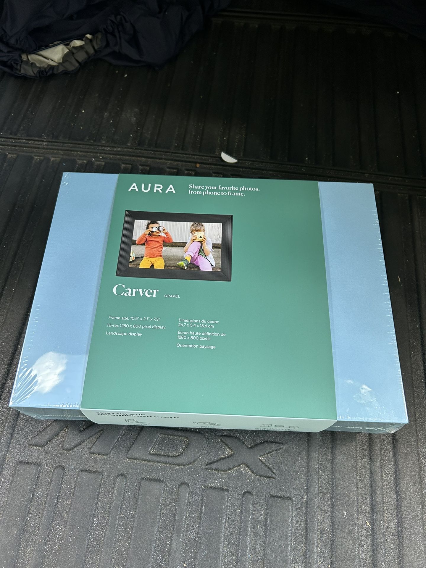 aura carver gravel digital photo frame 10.5