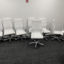 White Leather Desk Chairs