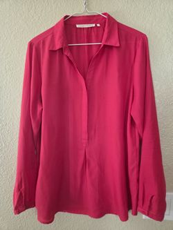 Violet + Claire Pink Long Sleeve Blouse L