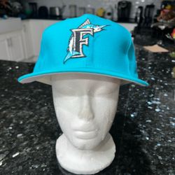 Florida Marlins 7 1/2 Hat New Era Diamond Collection Teal Vintage Wool Pro Model