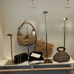 Boutique Purse Display Stands (Set of 4) – Gold Metal Handbag Holders