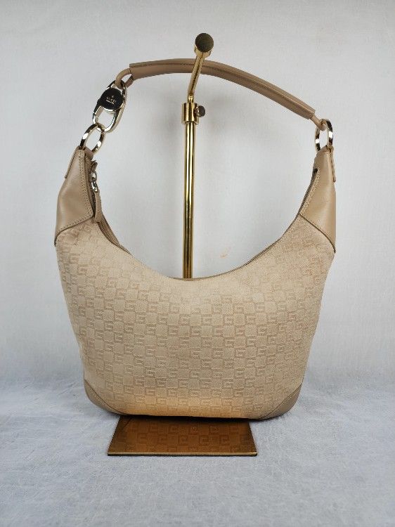 Auth GUCCI Micro GG Suede Hobo Bag