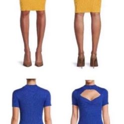 Women’s Cute Knit Blue Or Yellow Sweater Dress - Size Medium $15 Each 