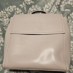 Kate Spade Medium Somerville Beige And Pink Smooth Leather Open Flap Backpack